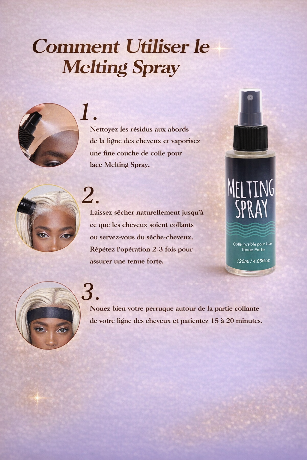 Spray Lace Melting 120 ml – Fixation Invisible pour Perruque
