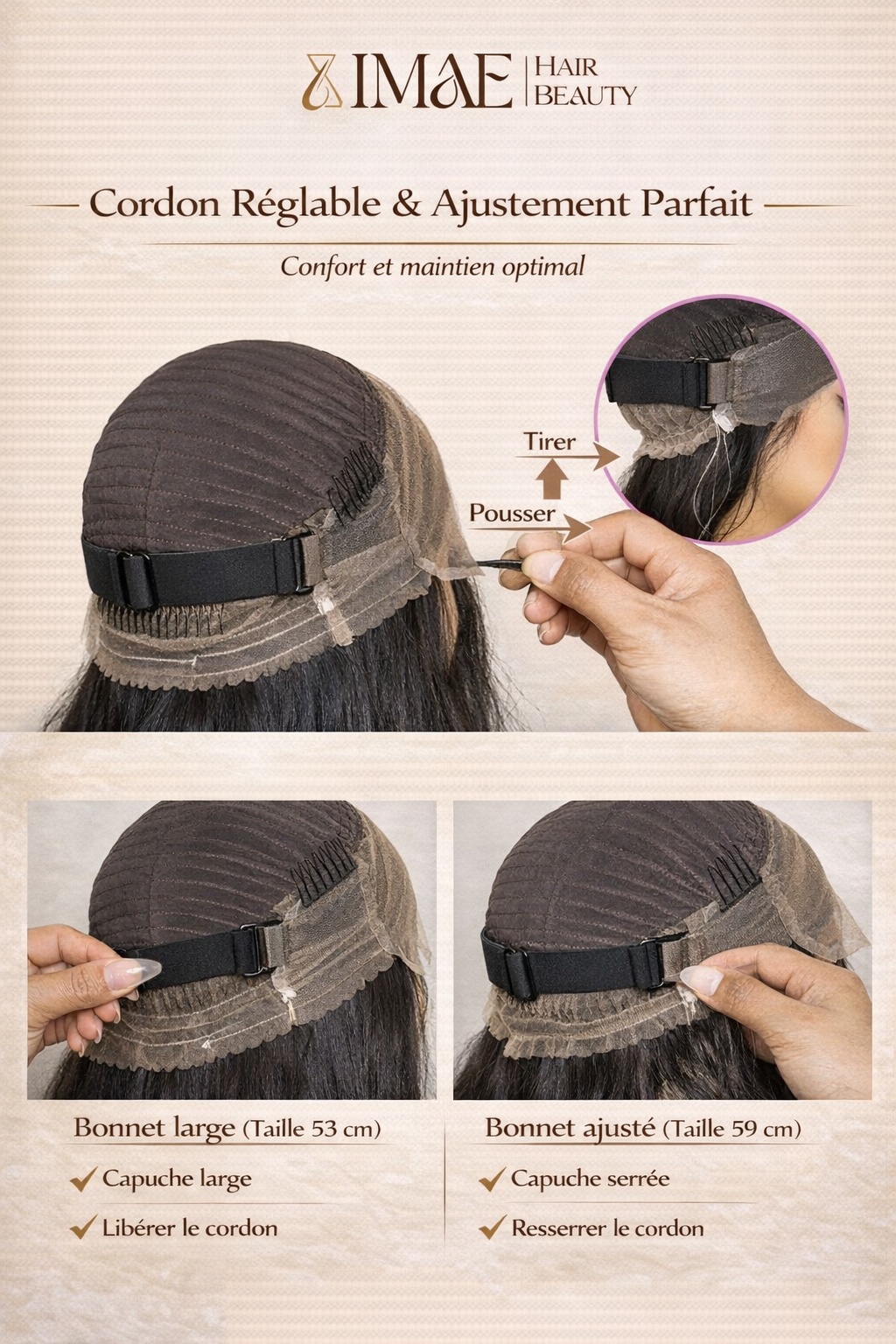 Perruque 360 Full Lace Kinky Straight – Cheveux Humains (Invisi Strap)