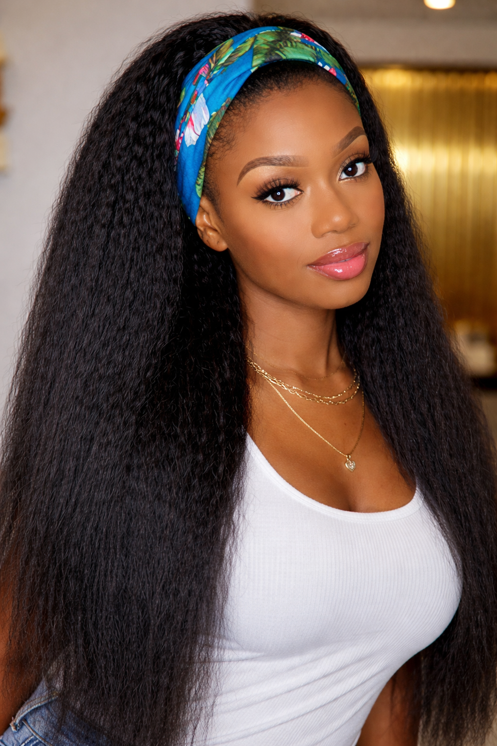 Perruque Bandeau Kinky Straight – Cheveux Humains