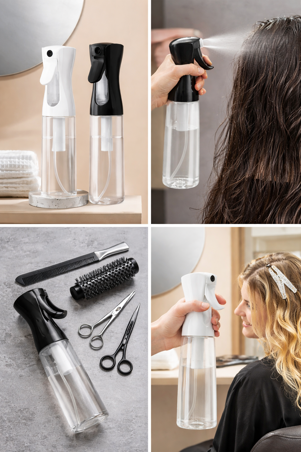 Flacon Spray Continu – Brume Fine pour Cheveux