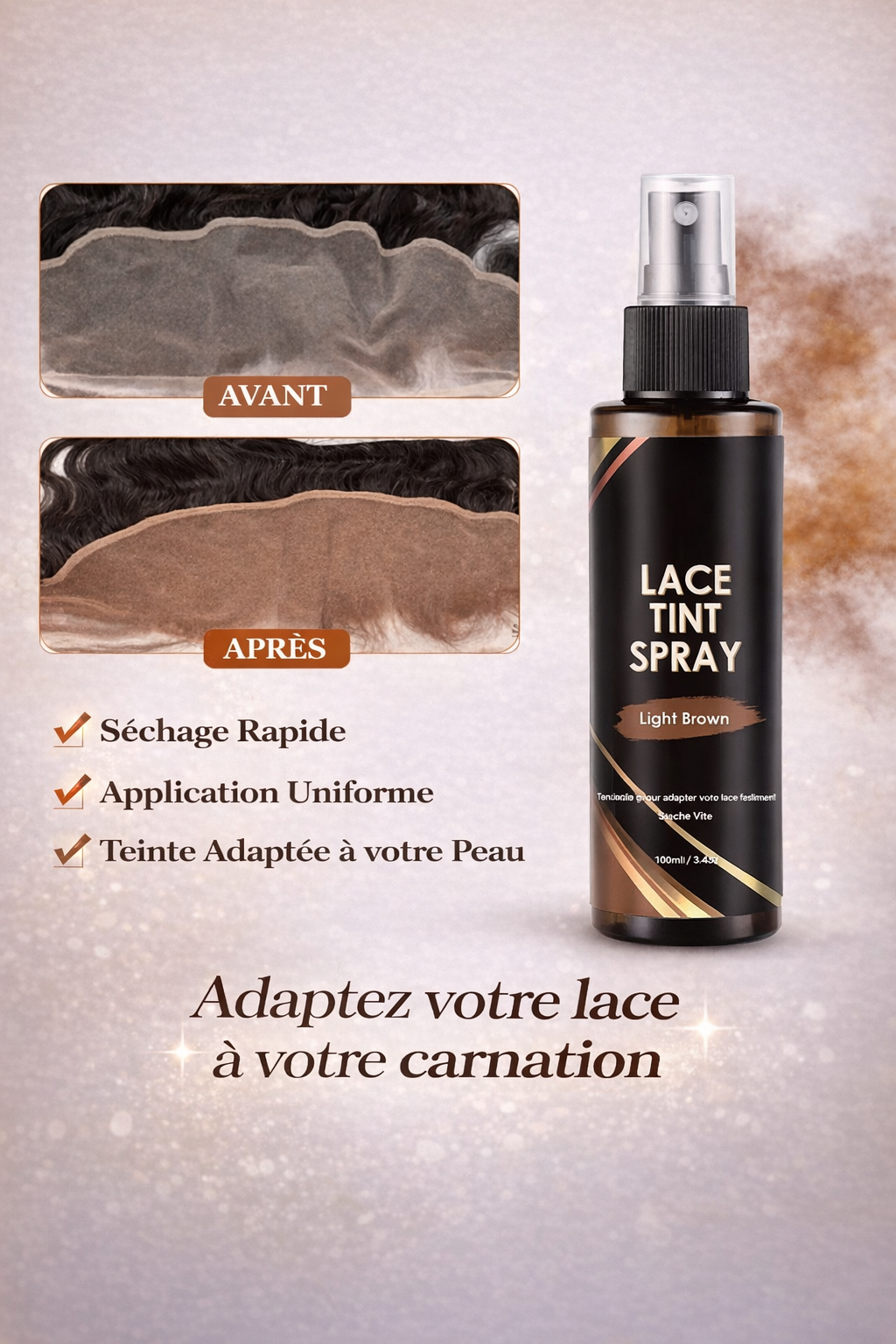 kit installation Perruque avec spray teinté