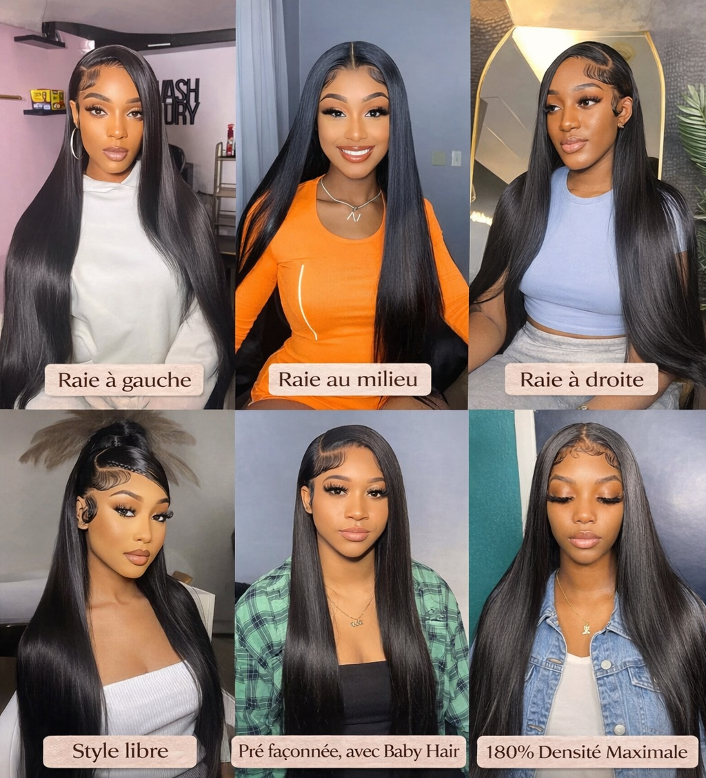 Perruque Lisse HD Lace Glueless – Cheveux Humains (5X5 et 13x6)