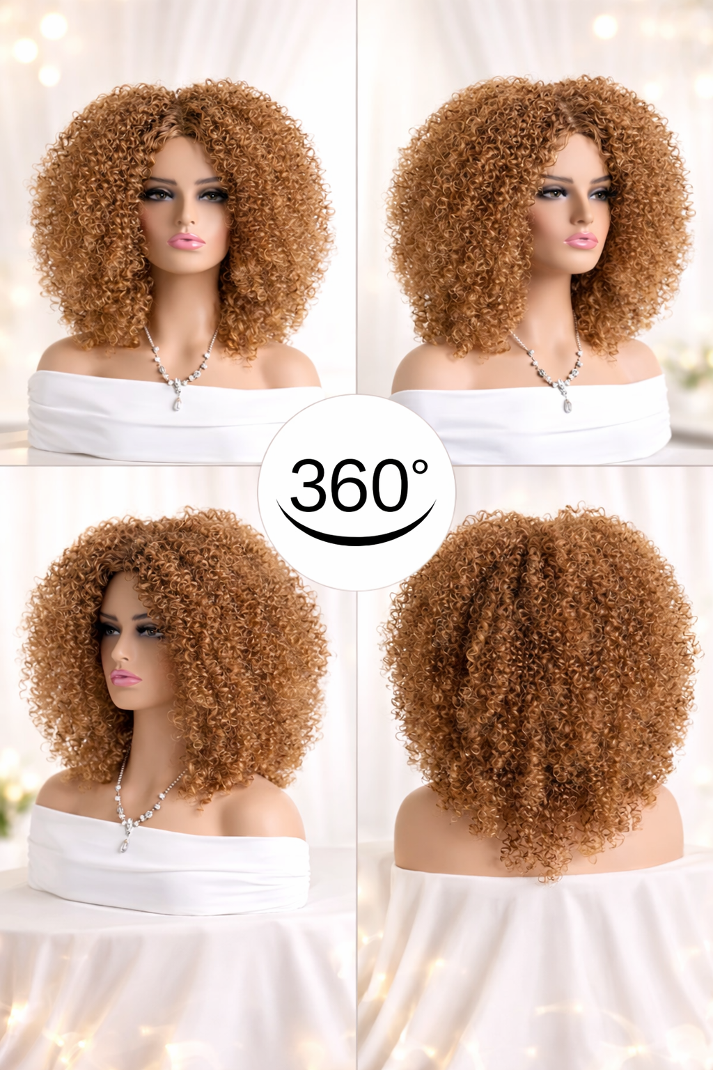 Perruque Afro Kinky Curly avec Frange – Volume Naturel