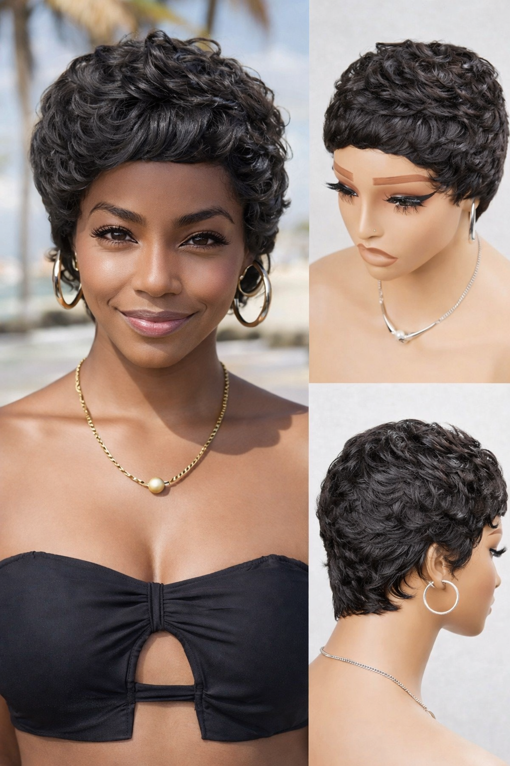 Perruque Pixie Cut Courte – Cheveux Humains