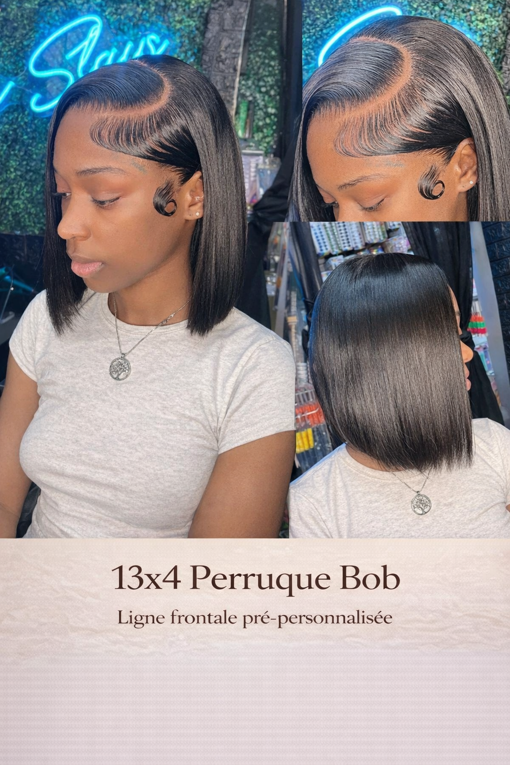 Perruque Bob Lisse HD Lace 13x4 / 13x6 – Cheveux Humains