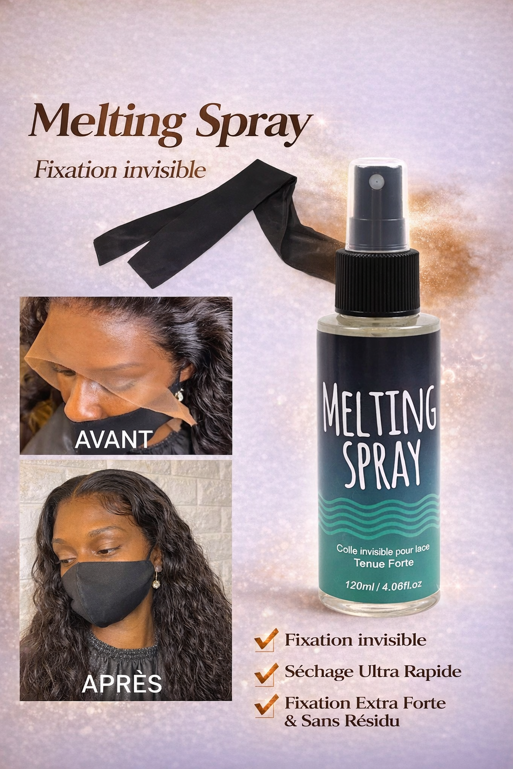 Spray Lace Melting 120 ml – Fixation Invisible pour Perruque