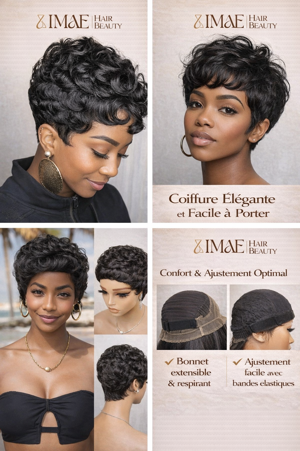 Perruque Pixie Cut Courte – Cheveux Humains