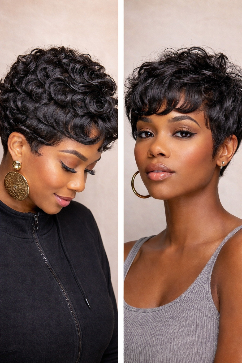 Perruque Pixie Cut Courte – Cheveux Humains